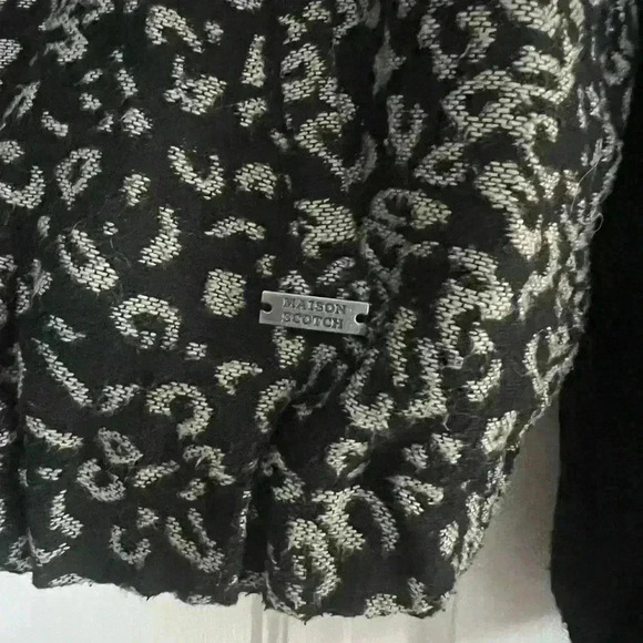 Maison Scotch Soda Jacket Size 2 Medium Wool Bomber Animal Full Zip Heavyweight - Picture 4 of 10